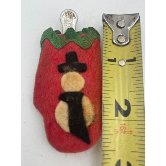 Snowman Ceramic Salt & Pepper Shakers With Christmas Felt Ornament - Red & Green - Picture 8 of 9